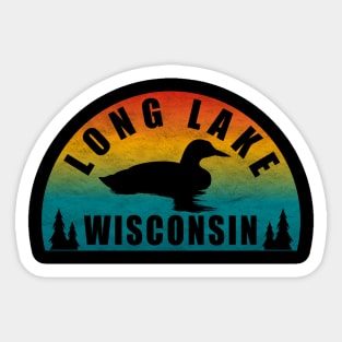 Long Lake Northern Wisconsin Sunset Loon Sticker